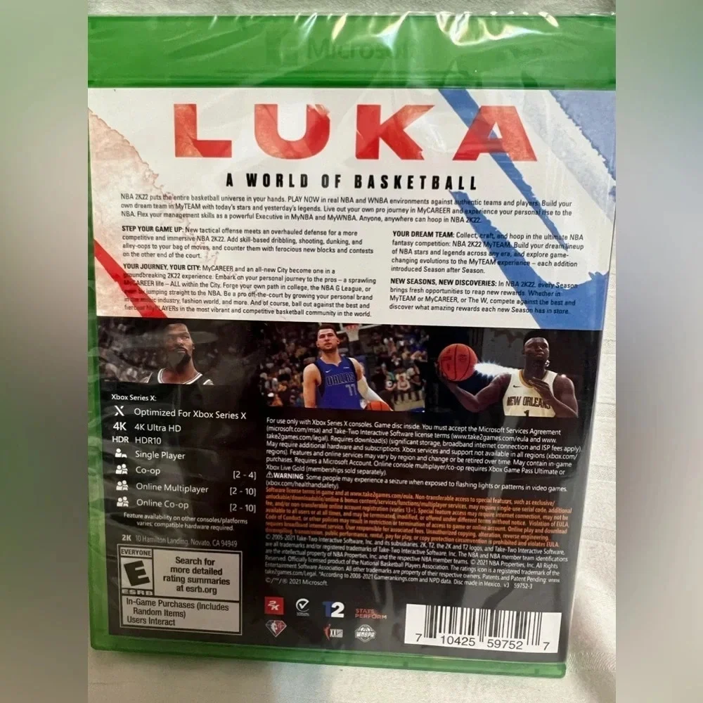 XBOX NBA 2K22 series X. NEW